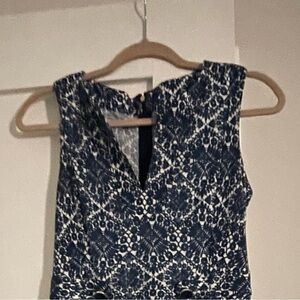 Tory Burch Blue and White Patterned Maxi Dress